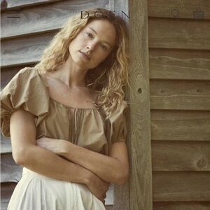 DÔEN Topaz Puff Sleeve Top in Prairie Sands - Size Large